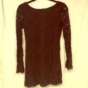 Long Sleeve black Lace Dress